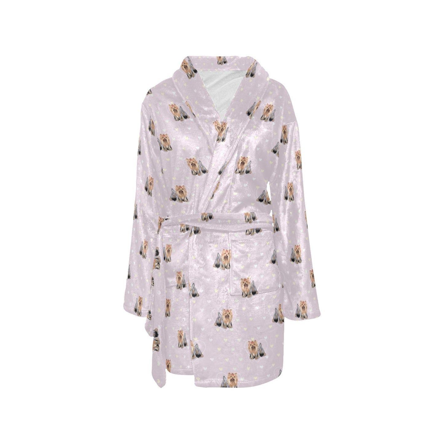 Yorkshire Terriers Print Design LKS302 Women's Fleece Robe