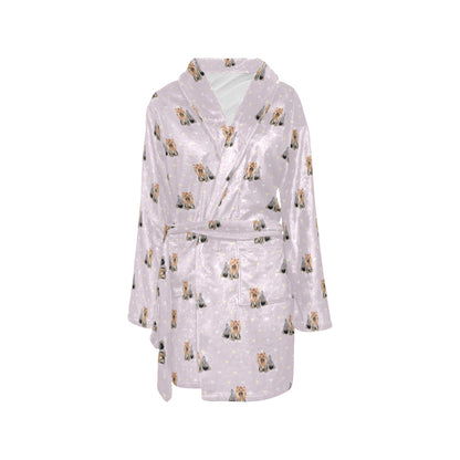 Yorkshire Terriers Print Design LKS302 Women's Fleece Robe