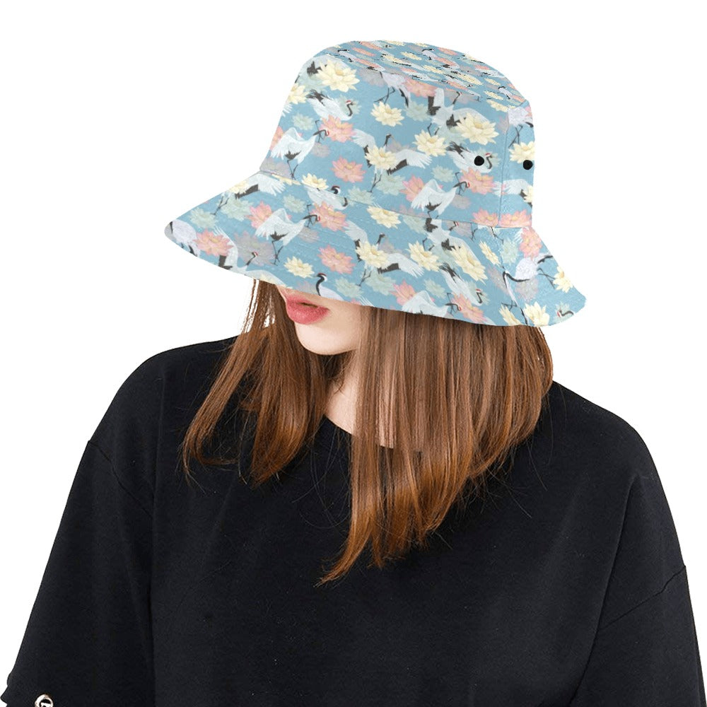 Water Lily Print Design LKS304 Unisex Bucket Hat