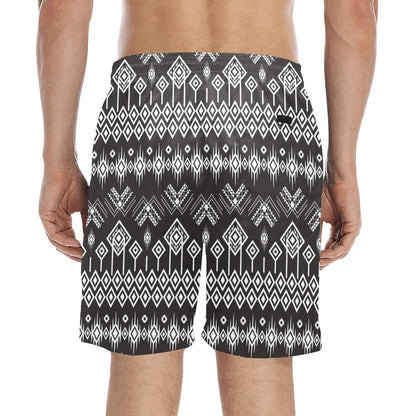Tribal Pattern Print Design LKS304 Men's Swim Trunks Beach Shorts