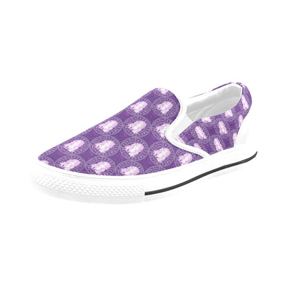 Virgo Print Design LKS301 White Slip Ons Canvas Women's Shoes