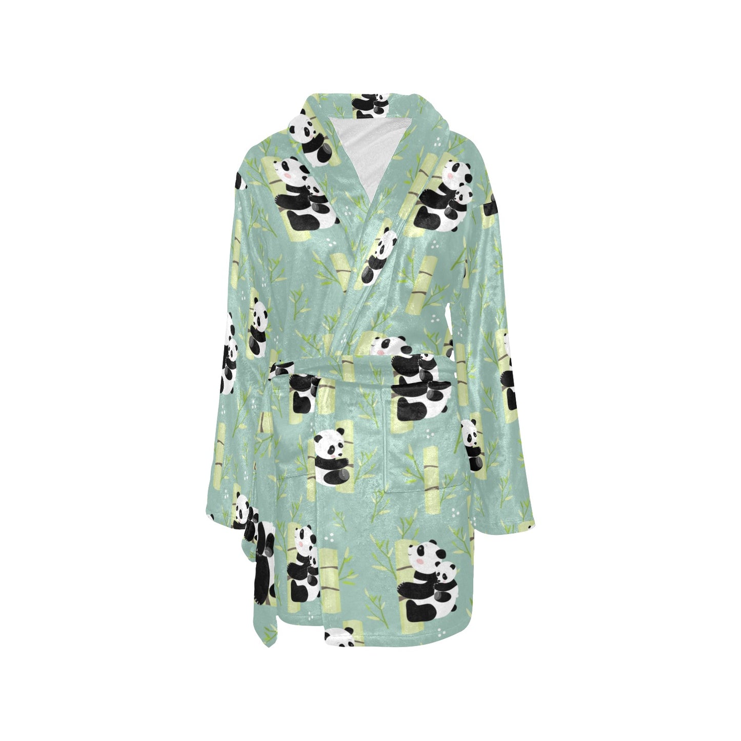 Panda Pattern Print Design A03 Women's Fleece Robe