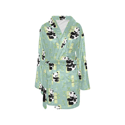 Panda Pattern Print Design A03 Women's Fleece Robe