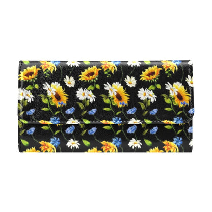 Sunflower Chamomile Bright Color Print Women's Trifold Wallet