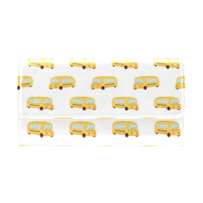 School Bus Print Design LKS306 Women's Trifold Wallet