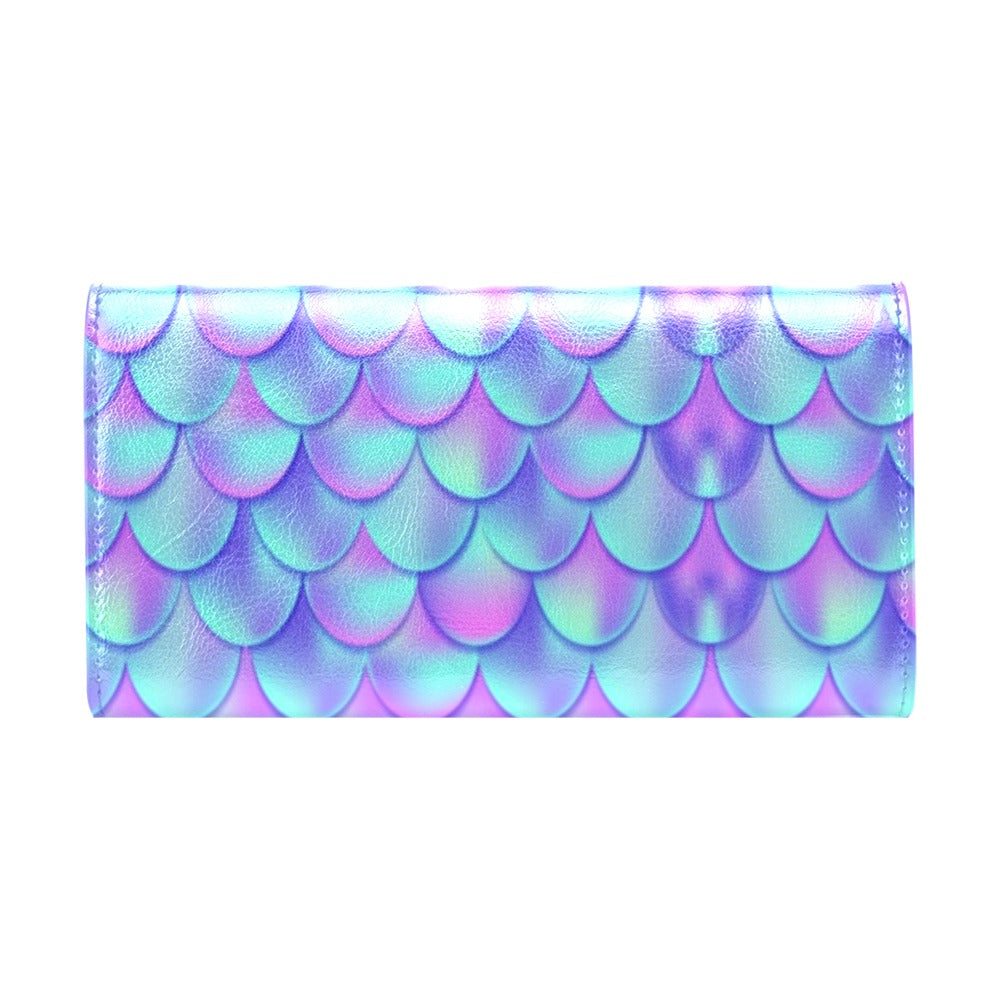 Mermaid Tail Design Print Pattern Women's Trifold Wallet