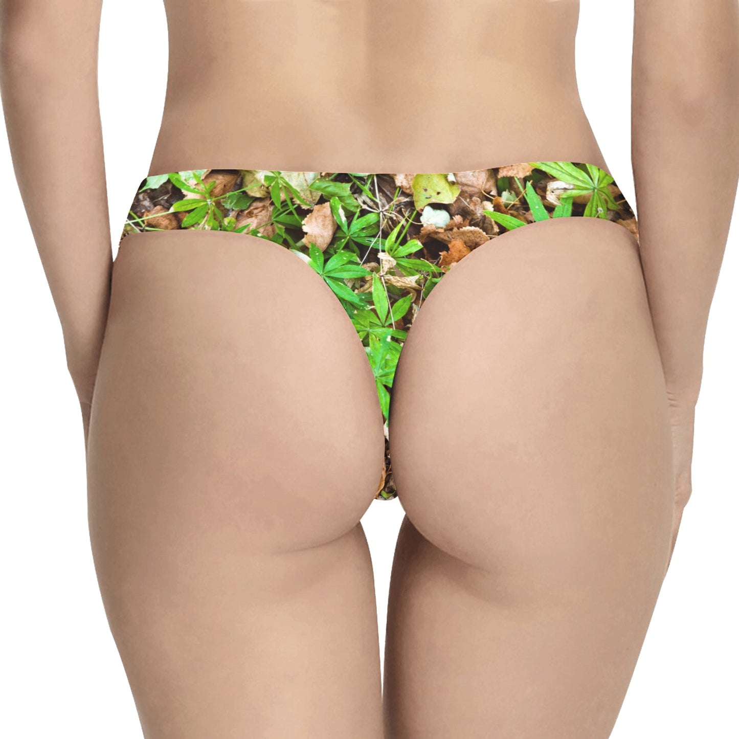 Camouflage Realistic Tree Fresh Print Women's Thongs