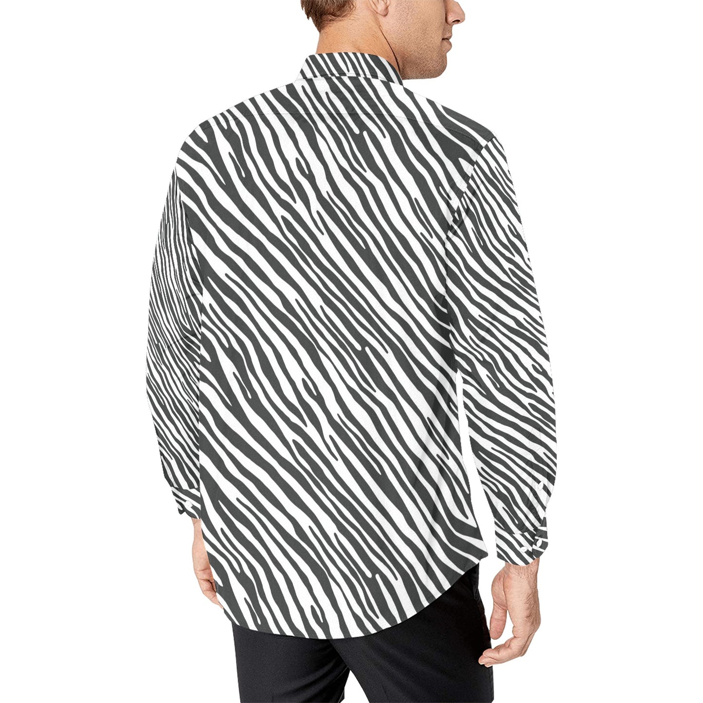 Zebra Classic Print Design LKS302 Men's Long Sleeve Dress Shirt