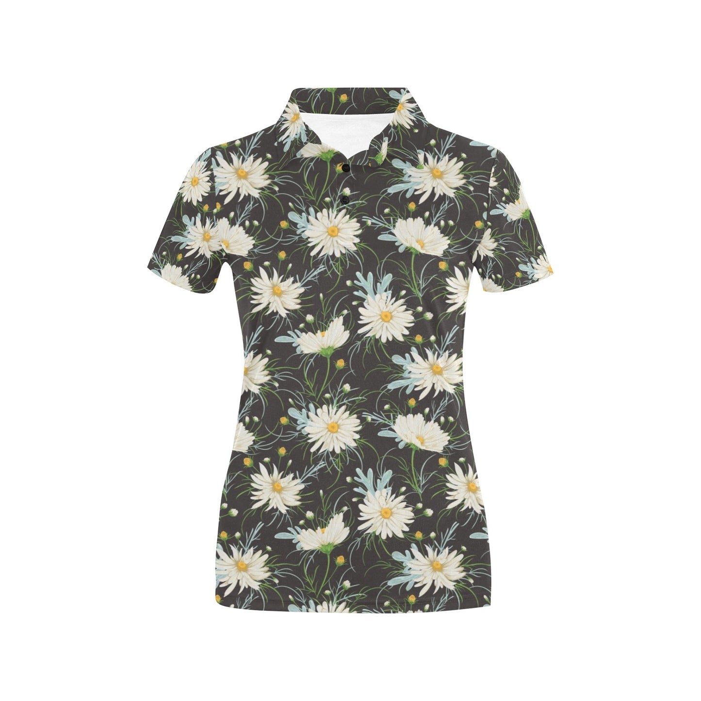 Daisy Pattern Print Design DS08 Women's Polo Shirt