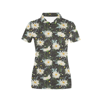 Daisy Pattern Print Design DS08 Women's Polo Shirt