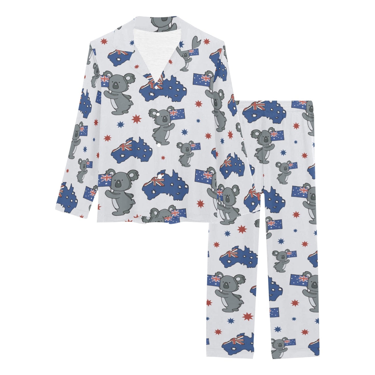 Koala Australia Day Themed Design Women's Long Pajama Set