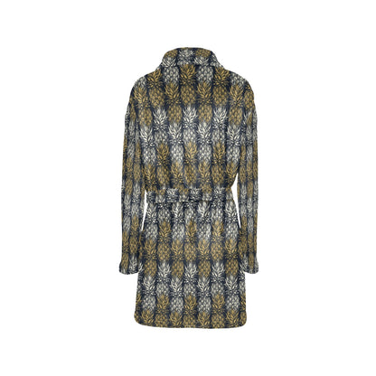 Pineapple Print Design Pattern Women's Fleece Robe
