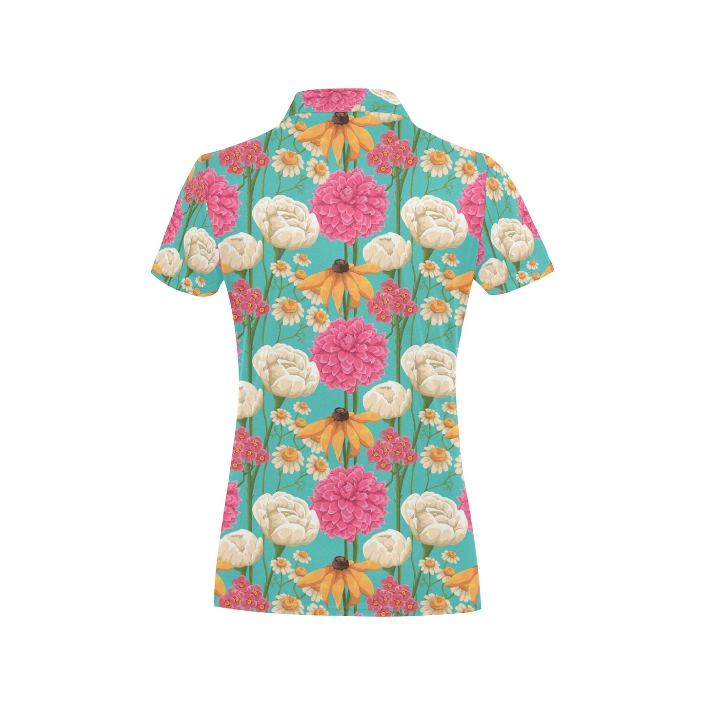 Summer Floral Pattern Print Design SF07 Women's Polo Shirt