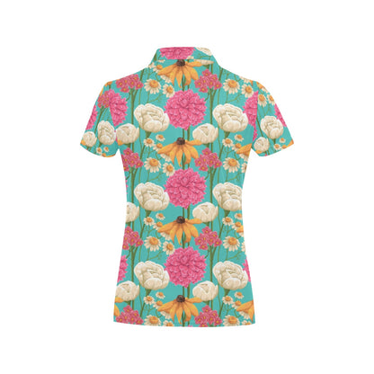 Summer Floral Pattern Print Design SF07 Women's Polo Shirt