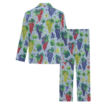Grape Pattern Print Design GP06 Men's Long Pajama Set