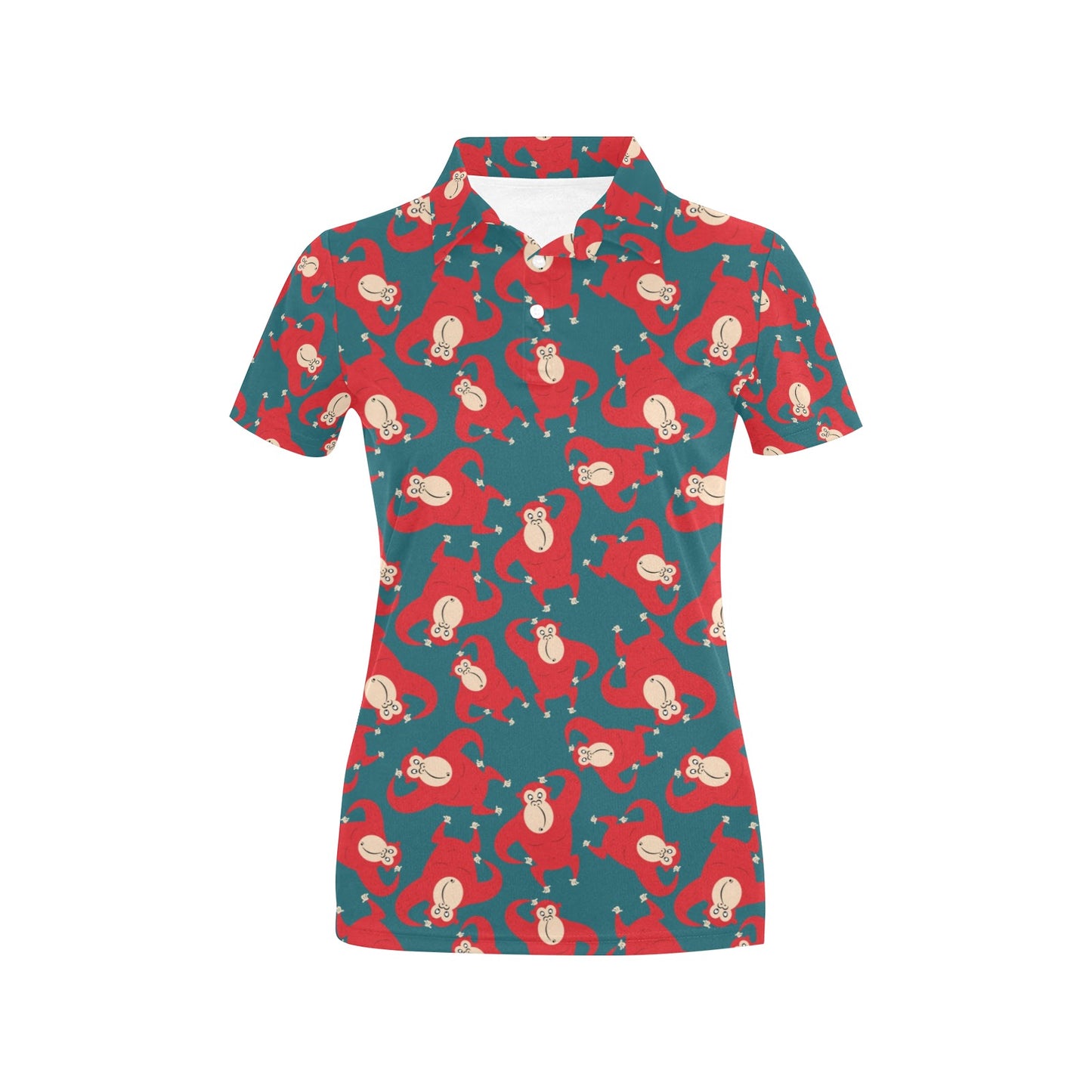 Chimpanzee Pattern Print Design 04 Women's Polo Shirt