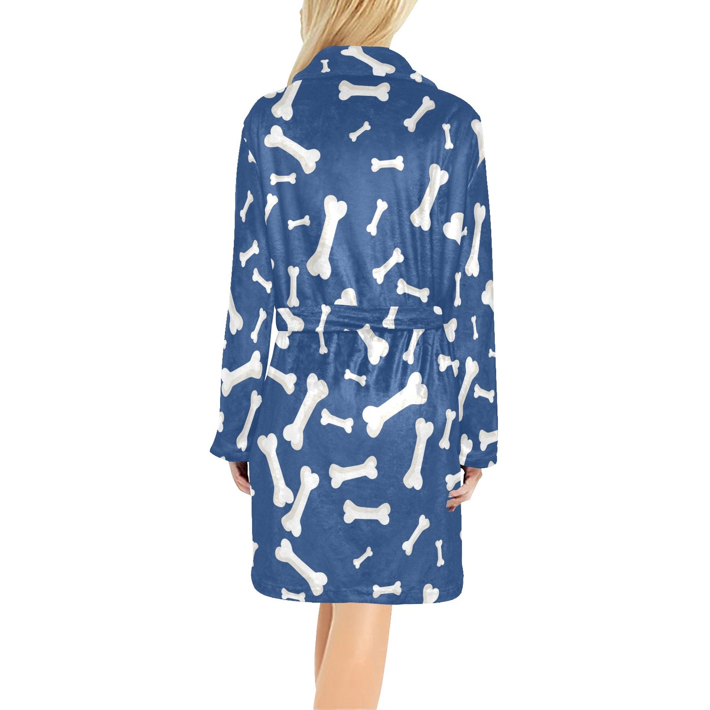 Dog Bone Pattern Print Design 03 Women's Fleece Robe