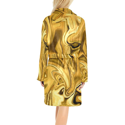Liquid Pattern Print Design 03 Women's Fleece Robe