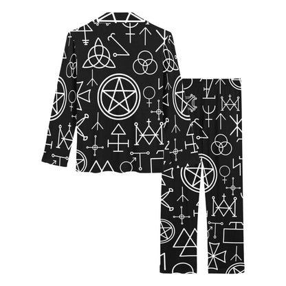 Pentagram Pattern Print Design A02 Women's Long Pajama Set