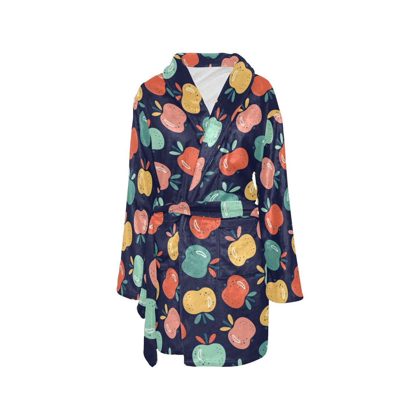Apple Pattern Print Design AP09 Women's Fleece Robe