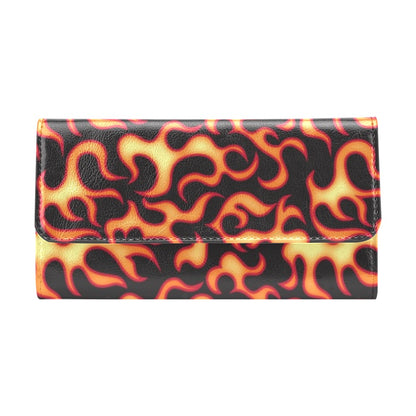 Flame Fire Themed Print Women's Trifold Wallet