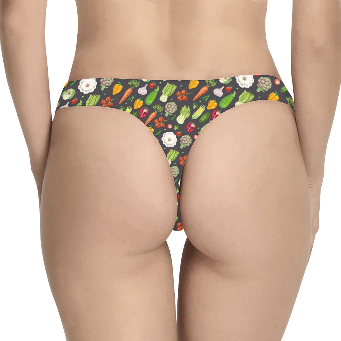 Vegan Pattern Themed Design Print Women's Thongs