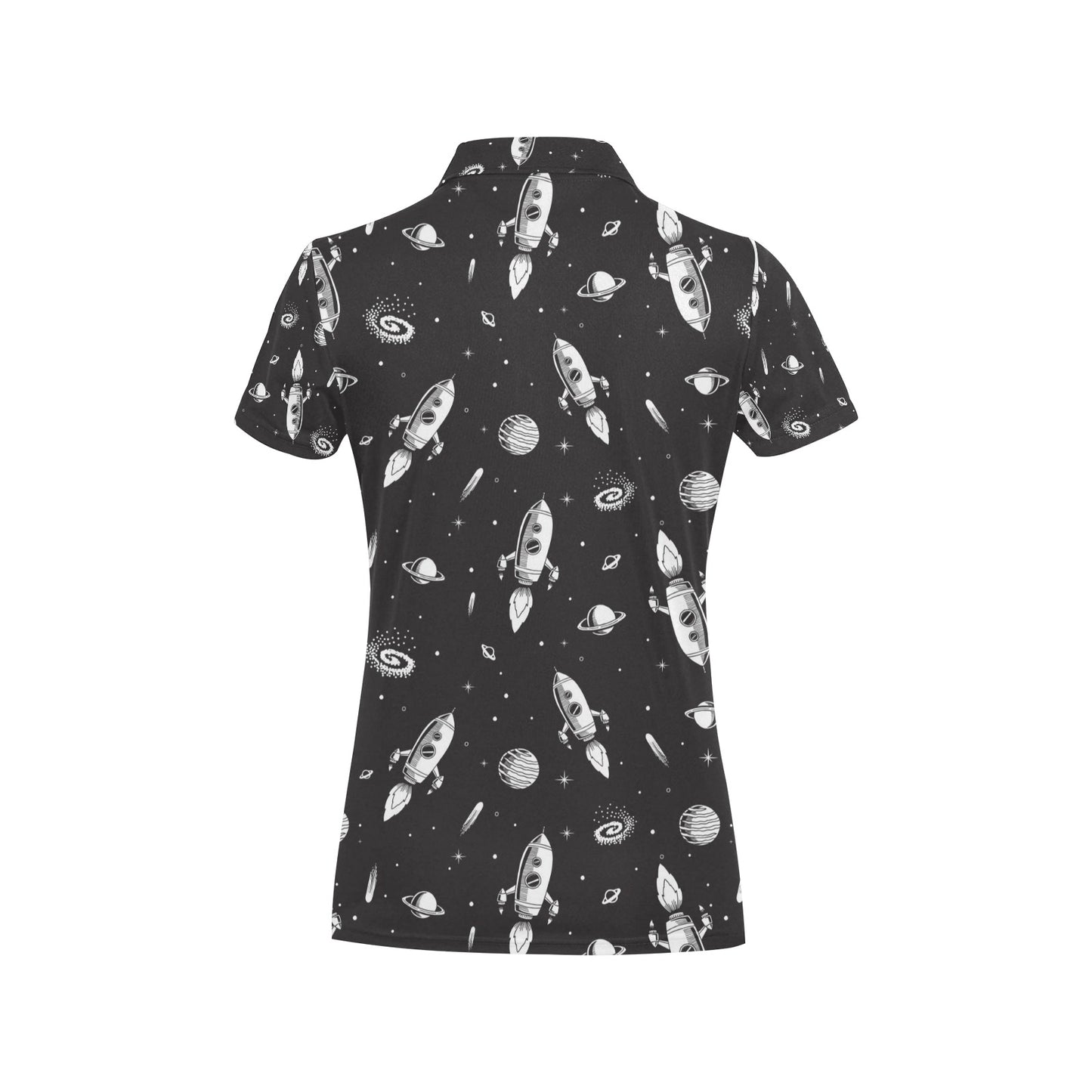 Space Rocket Print Design LKS303 Women's Polo Shirt