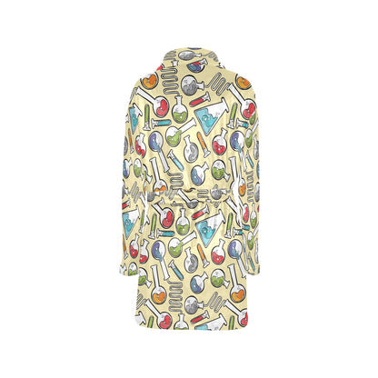 Chemical Pattern Print Design 04 Women's Fleece Robe