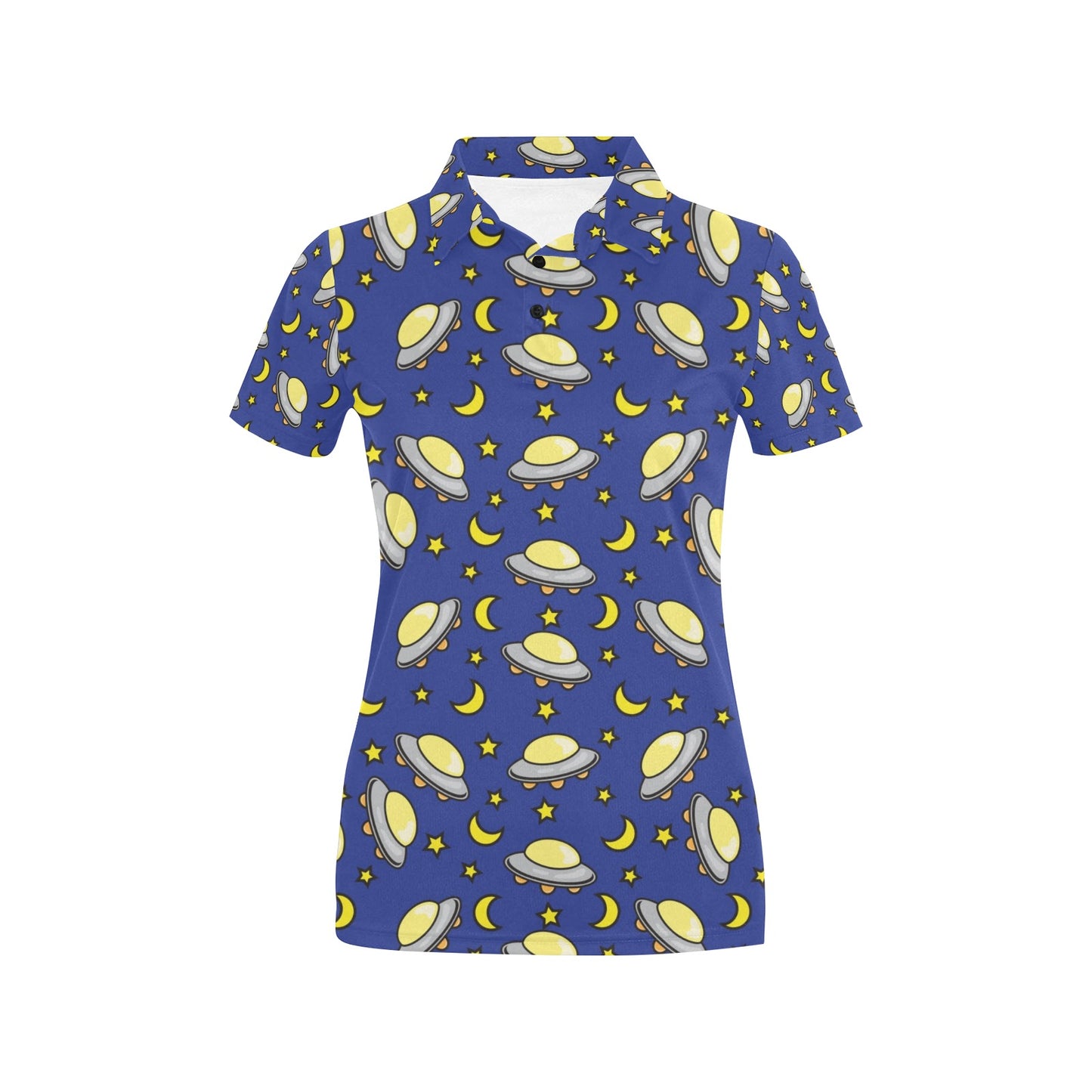 UFO Print Design LKS309 Women's Polo Shirt