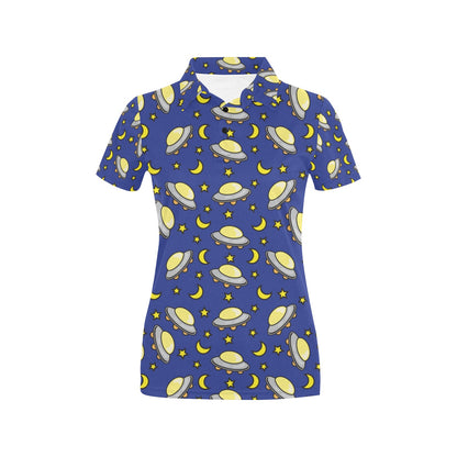 UFO Print Design LKS309 Women's Polo Shirt