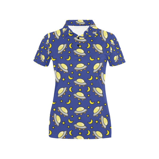 UFO Print Design LKS309 Women's Polo Shirt