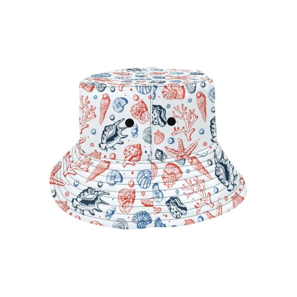 Seashell Print Design LKS307 Unisex Bucket Hat