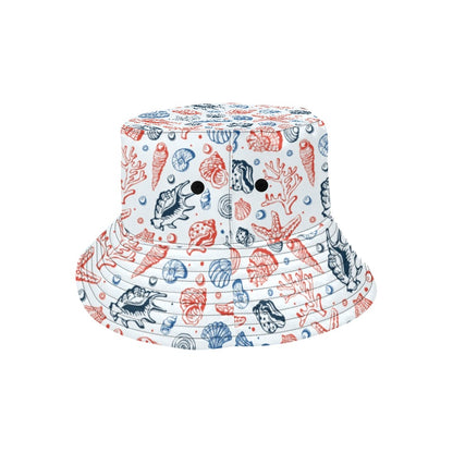 Seashell Print Design LKS307 Unisex Bucket Hat