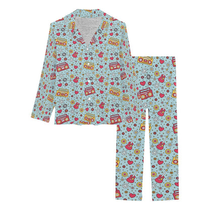Hippie Print Design LKS307 Women's Long Pajama Set