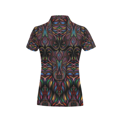 Colorful Art Wolf Women's Polo Shirt