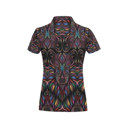Colorful Art Wolf Women's Polo Shirt