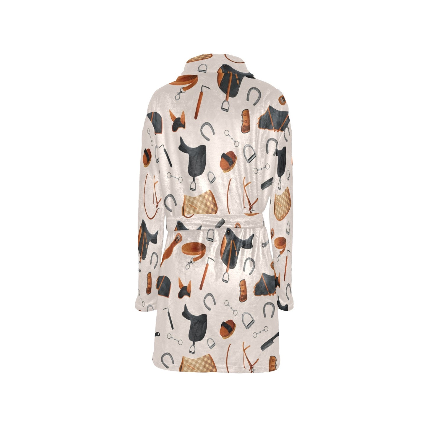 Equestrian Equipment Print Pattern Women's Fleece Robe
