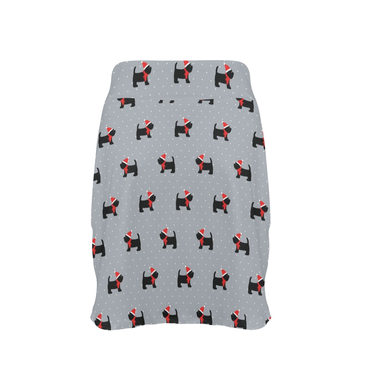 Scottish Christmas Themed Terriers Print Design LKS3018 17" Golf & Pickleball Skort with Pockets