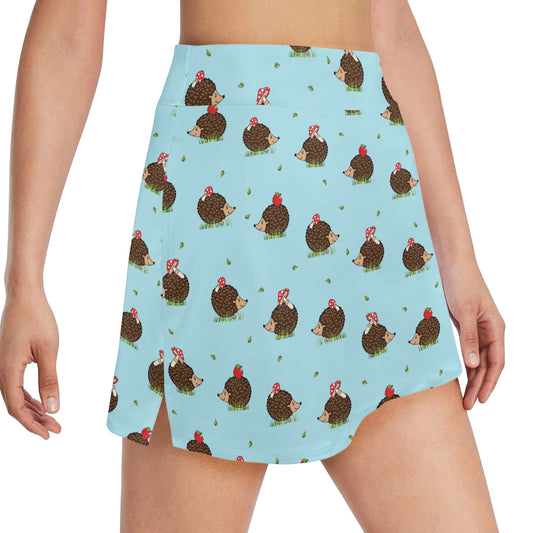 Hedgehog Print Design LKS402 17" Golf & Pickleball Skort with Pockets