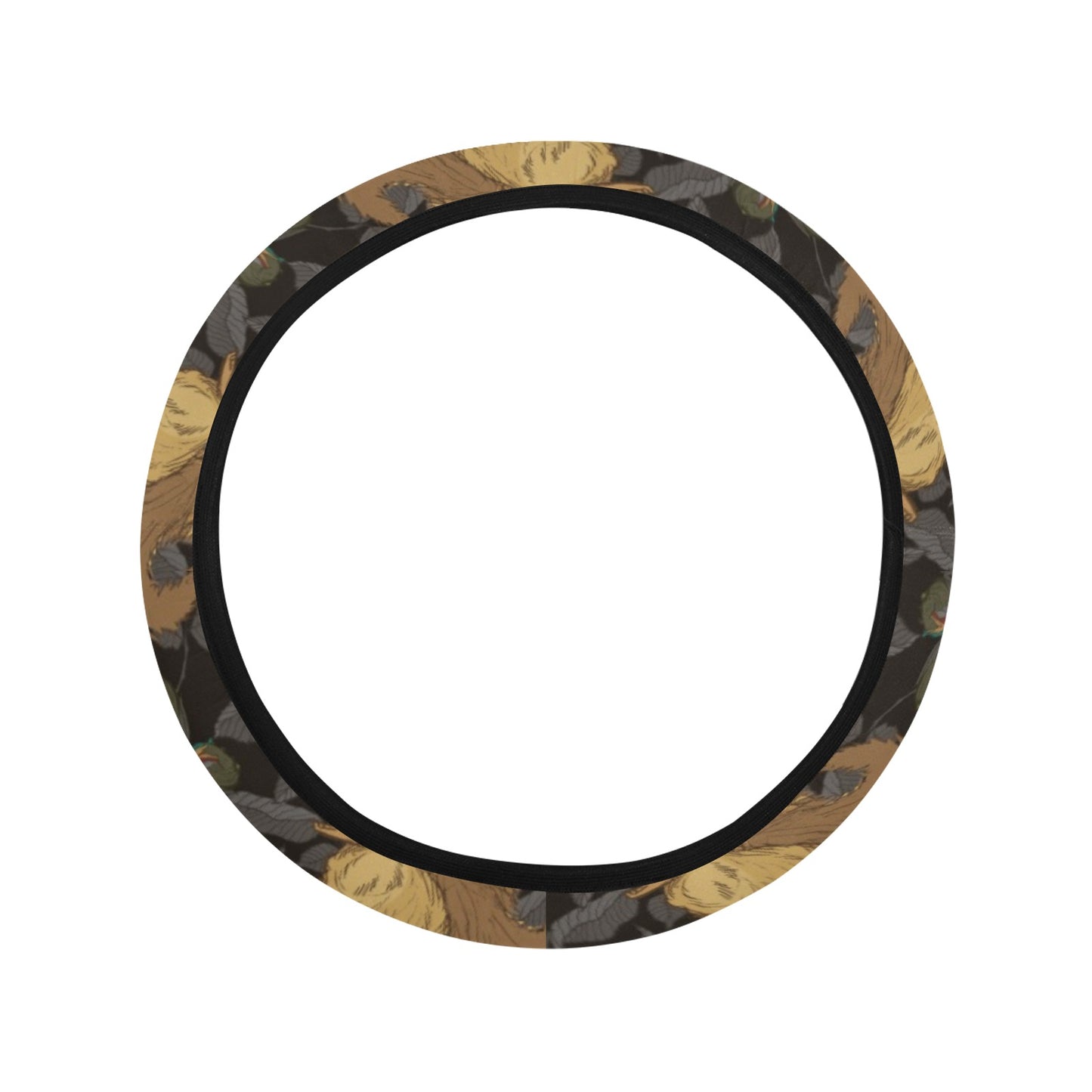 Squirrel Print Design LKS309 Steering Wheel Cover with Elastic Edge