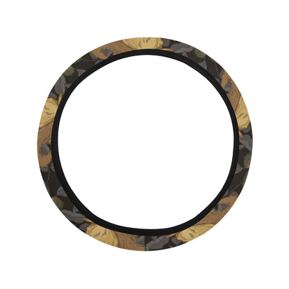Squirrel Print Design LKS309 Steering Wheel Cover with Elastic Edge