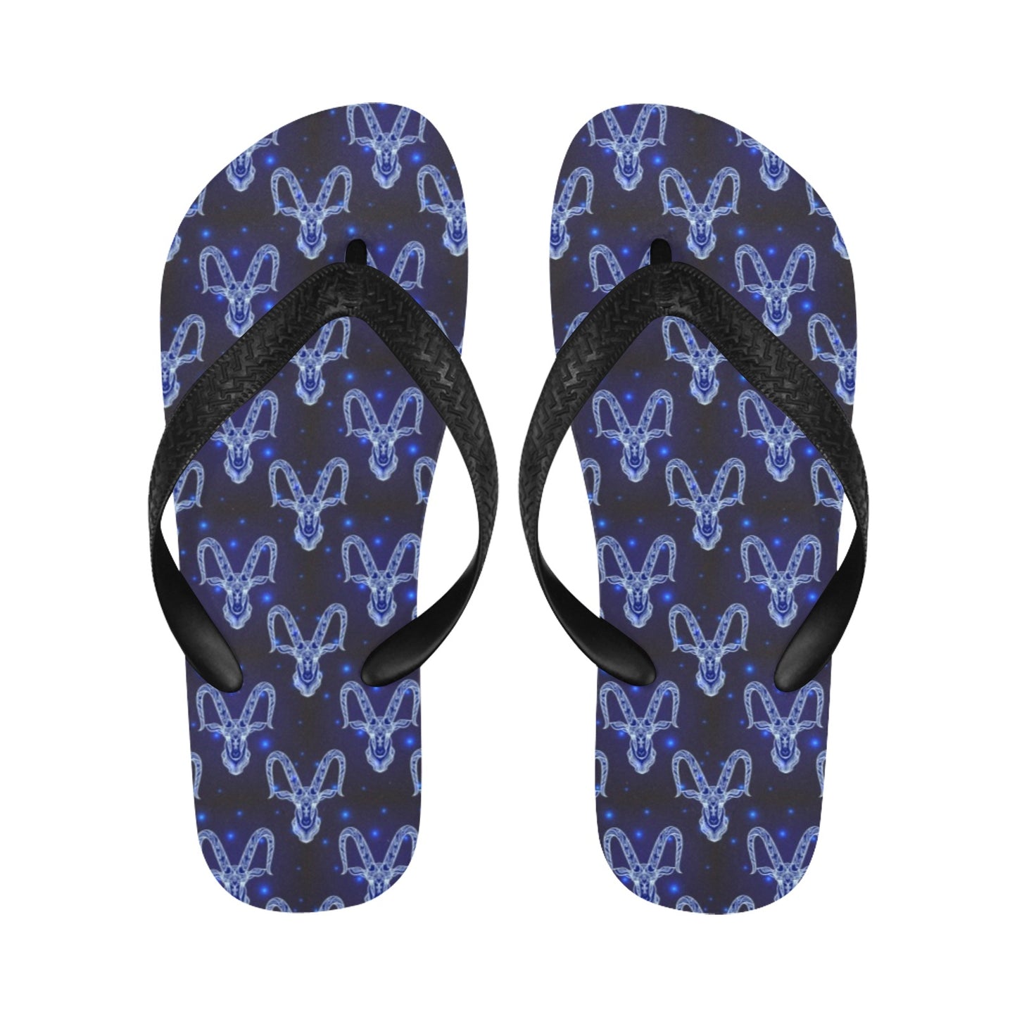 Goat Print Design LKS401 Flip Flops