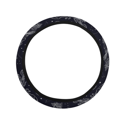 Zodiac Print Design LKS304 Steering Wheel Cover with Elastic Edge