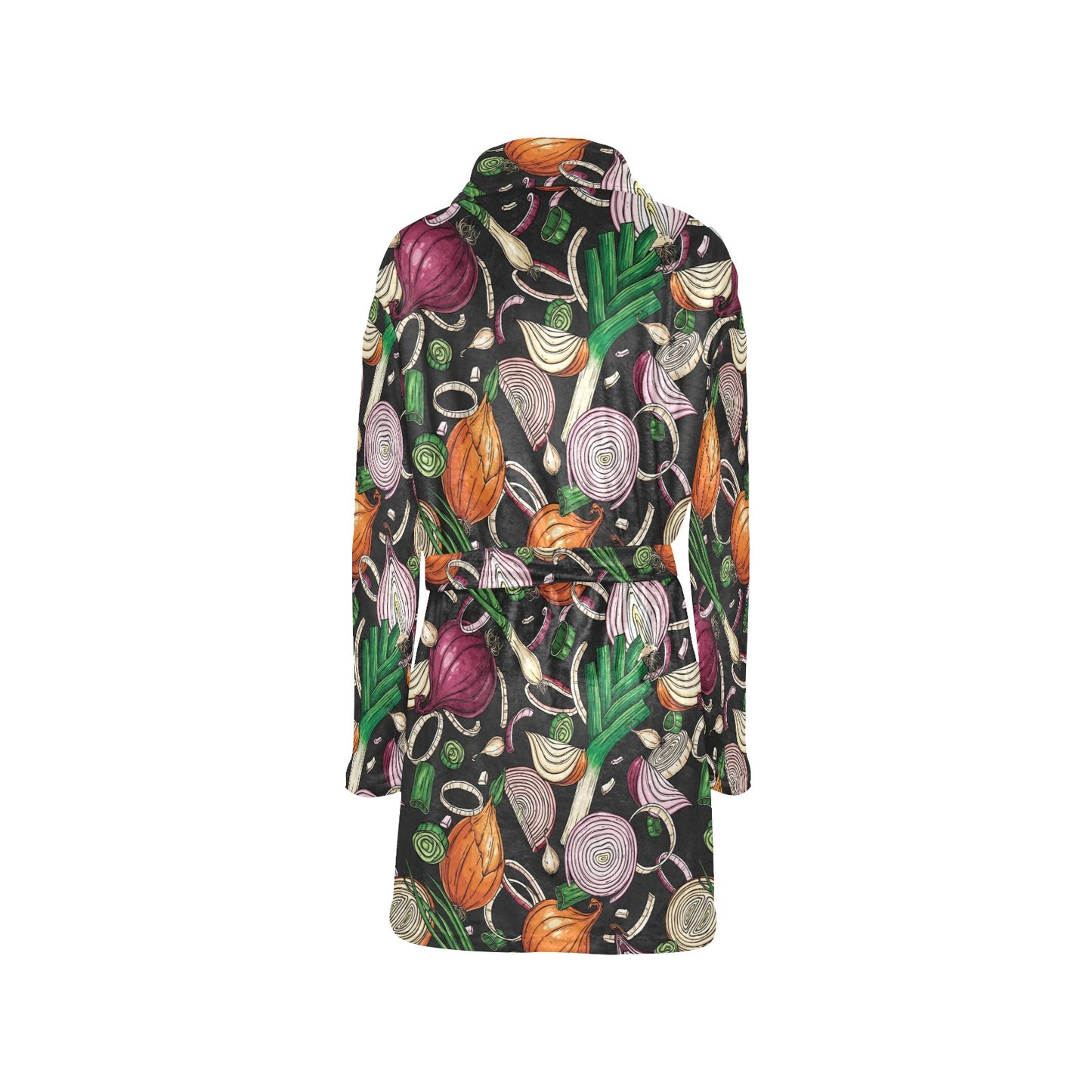 Onion Pattern Print Design A03 Women's Fleece Robe