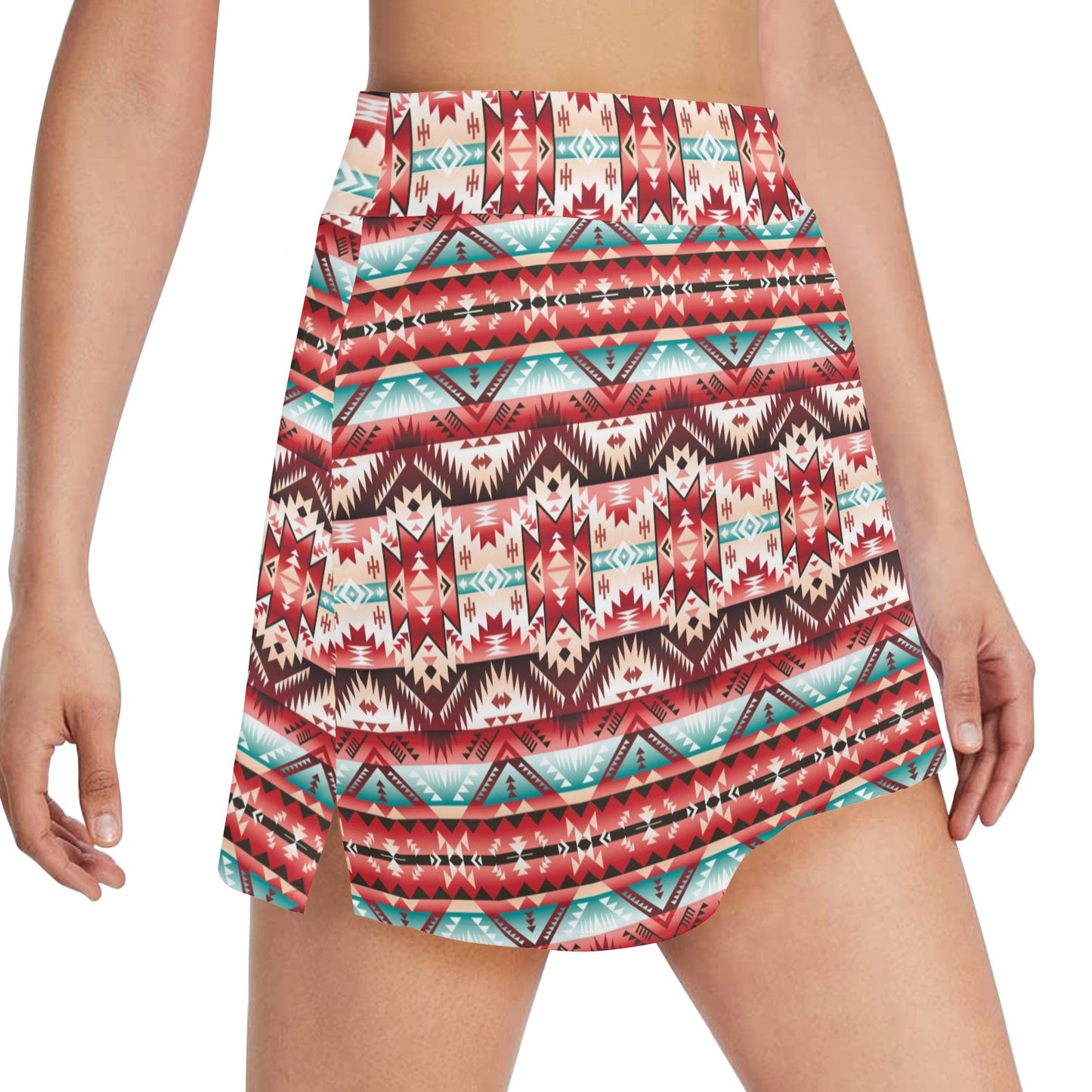Aztec Western Style Print Pattern 17" Golf & Pickleball Skort with Pockets