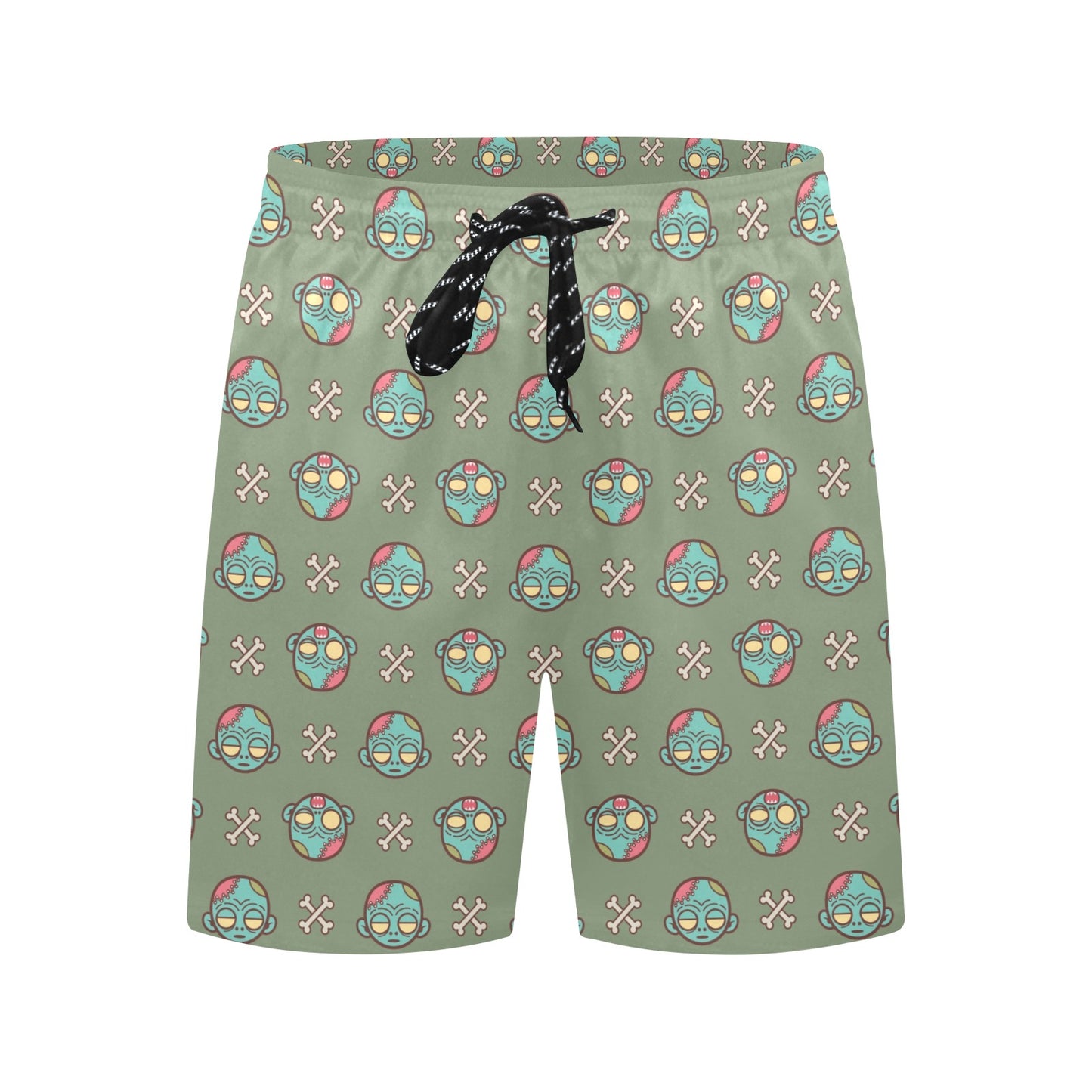 Zombie Print Design LKS301 Men's Swim Trunks Beach Shorts