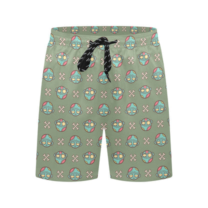Zombie Print Design LKS301 Men's Swim Trunks Beach Shorts