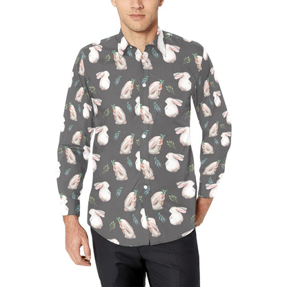 Rabbit Print Design LKS402 Men's Long Sleeve Dress Shirt
