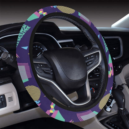 Geometric Print Design LKS401 Steering Wheel Cover with Elastic Edge