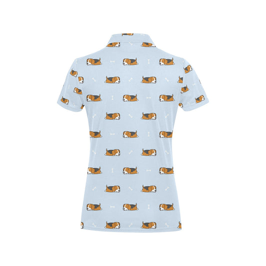 Beagle Pattern Print Design 06 Women's Polo Shirt